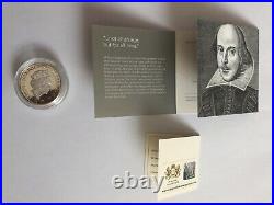 2016 Shakespeare £2 1oz Silver Proof Coin from ROYAL MINT VRARE #12