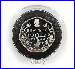 2016 UK Royal Mint 150th Anniversary of Beatrix Potter Silver Proof 50p Coin