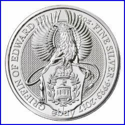 2017 Great Britain 2 oz Silver Queen's Beast Griffin £5 Coin GEM BU