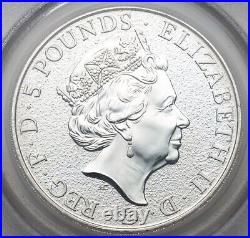 2017, Great Britain, Elizabeth II. Silver 5 Pounds Coin. 2oz (62gm!) PCGS MS-67