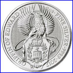 2017 Queen's Beasts Griffin of Edward III £5 BU 2 oz Coin. 9999 Fine Silver