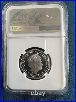 2018 NGC Graded PF69 UC Silver Proof 50p coin The Tailor of Gloucester