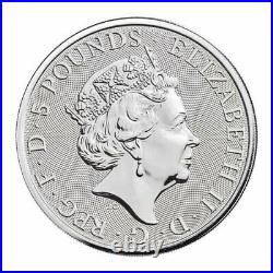 2019 Britain 2 oz Silver Queen's Beasts Falcon Plantagenets £5 GEM BU Coin