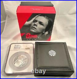 2020 Great Britain £10 Music Legend David Bowie 5 oz Silver Proof Coin NGC PF 70