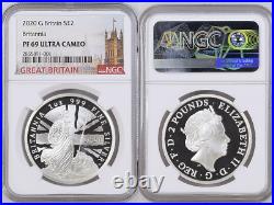 2020 Great Britain 1 oz PROOF Silver Britannia 2£ NGC PF69 UC In NGC top 258