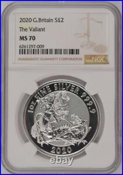 2020 Great Britain £2 Silver Valiant NGC MS70