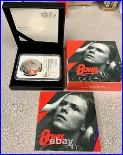 2020 Great Britain Music Legends David Bowie 1 oz Silver Proof Coin NGC PF 69