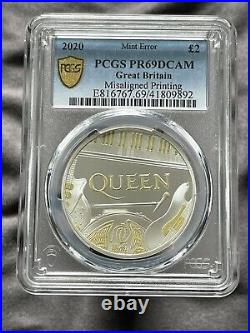 2020 Great Britain Music Legends Queen Error 1 oz Silver Proof Coin PCGS PR69