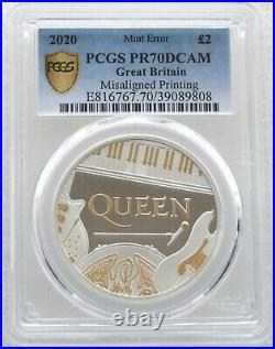 2020 Great Britain Music Legends Queen Error £2 Silver Proof 1oz Coin PCGS PR70