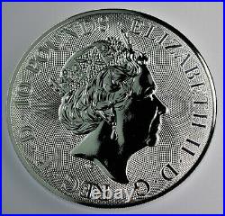 2021 10 Oz Silver Great Britain Valiant St. George & the Dragon BU Coin in cap