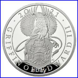 2021 Great Britain £10 Queens Beast Griffin 5 oz Silver Proof Coin 115 Made