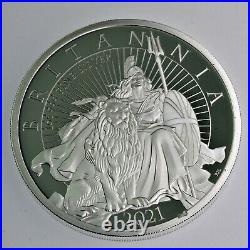 2021 Great Britain 1 oz. 999 Silver Britannia & Lion PROOF coin with COA & OGP