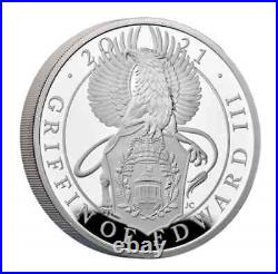 2021 Great Britain £2 1oz Silver Queen's Beasts'GRIFFIN OF EDWARD III' PF69UC