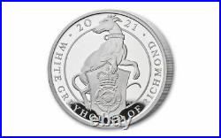 2021 Great Britain £2 1oz Silver Queen's Beasts White Greyhound Richmond PF70UC
