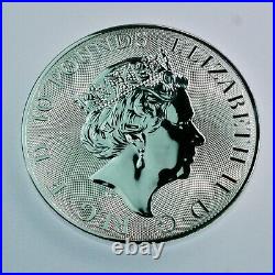2021 Great Britain. 999 Silver 10 oz Queen's Beasts White Lion Mortimer £10 BU