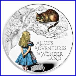 2021 Great Britain Alice's Adventures in Wonderland 1oz Silver Colorized £2 Coin