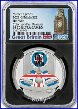 2021 Great Britain Legends of British Music The Who 1 oz Silver Proof PF70 UC