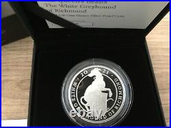 2021 Queen's Beasts 1oz Silver Proof The White Greyhound of Richmond