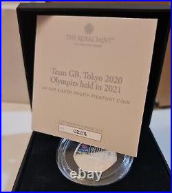 2021 Team GB 50p Silver Proof Piedfort coin 2020 Tokyo Olympics Ltd Ed 0233/1500