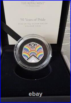 2022 50 Years of Pride 50p SILVER PROOF Coin COLOURED LGBTQ+ SOLD OUT NEW
