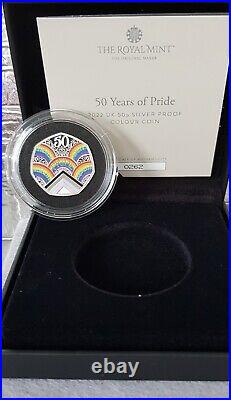 2022 50 Years of Pride 50p SILVER PROOF Coin COLOURED LGBTQ+ SOLD OUT NEW