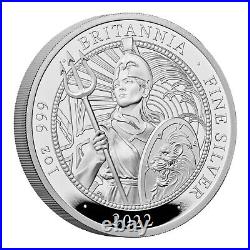 2022 Great Britain Britannia 2 x 1 oz Proof & Reverse Proof Silver Coin Set
