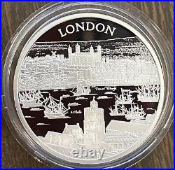2022 Great Britain City Views LONDON 1 Oz Silver Proof BOXCOA 1st Coin In Series