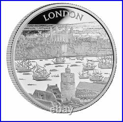 2022 Great Britain City Views LONDON 1 Oz Silver Proof BOXCOA 1st Coin In Series