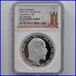 2022 Great Britain King Edward VII 5Pounds 2oz Silver Proof Coin NGC PF 69 UC FR