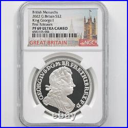 2022 Great Britain King George I 2Pounds 1oz Silver Proof Coin NGC PF 69 UC FR
