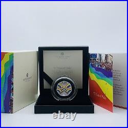 2022 Royal Mint 50 Years of Pride LGBTQ+ PIEDFORT Silver Proof Coloured 50p