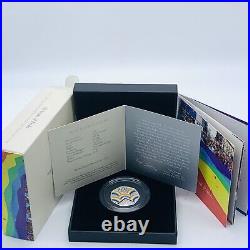 2022 Royal Mint 50 Years of Pride LGBTQ+ PIEDFORT Silver Proof Coloured 50p