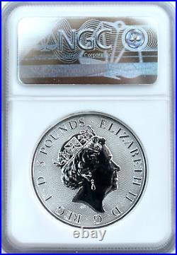 2022 Tudor Beast Silver Lion of England 2 oz £5 NGC MS69 Great Britain
