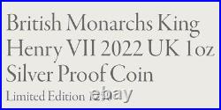 2022 UK GREAT BRITAIN BRITISH MONARCHS KING HENRY VII 1oz SILVER PROOF NGC PF70