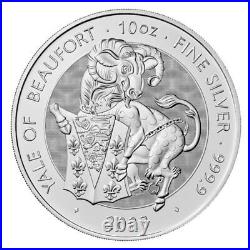 2023 10 oz Silver Great Britain Royal Tudor Beasts Series Yale of Beaufort BU