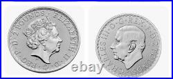 2023 2£ Great Britain Silver Ngc Ms69 Britannia Qeii & Charles Two Coin Set Fr