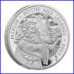 2023 Great Britain 2 Oz Silver Proof Merlin Myths & Legends 5 £ UK RM