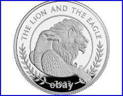 2023 Great Britain Lion and Eagle 2 oz Silver Proof Mercanti New Mintage 2000
