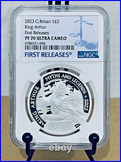 2023 Great Britain Silver 2 Pounds King Arthur 1st Rel NGC PF70UCAM #6786531-004