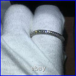 2.00 Ct Round Diamond Full Eternity Band Classic Wedding Ring Silver Size V