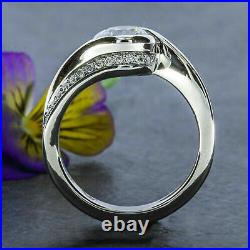 2.20 Ct VVS1/D Round Cut Diamond Engagement Ring Sterling Silver