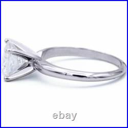 2.50ct Cushion Diamond 4 Prong Fancy Solitaire Engagement Ring Silver VVS1/D
