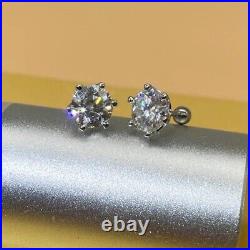 2ct Diamond Earrings White Gold & Gift Box Lab-Created VVS1/D/Excellent