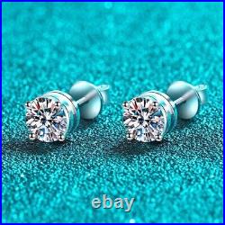 2ct Diamond Earrings in White Gold & Gift Box Lab-Created VVS1/D/Excellent