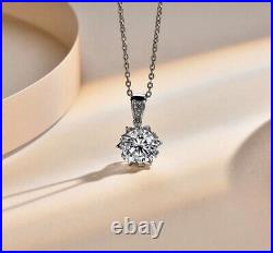 2ct Diamond Necklace Pendant White Gold & Gift Box Lab-Created VVS1/D/Excellent