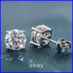 2ct Earrings White Gold Lab-Created VVS1/D/Exc Diamond Test Pass