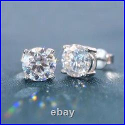 2ct Earrings White Gold Lab-Created VVS1/D/Exc Diamond Test Pass