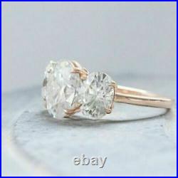 3.50 ct Oval Cut Diamond Sterling Rose Silver Wedding Ring VVS1/D Fine Jewellery