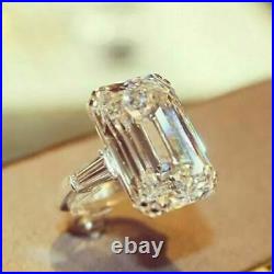 3.50 ct emerald excellent diamond Wedding Engagement ring Sterling Silver VVS1/