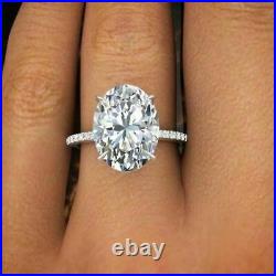 4.00ct Oval Cut Diamond Engagement Ring VVS1/D Sterling Silver Wedding Jewellery